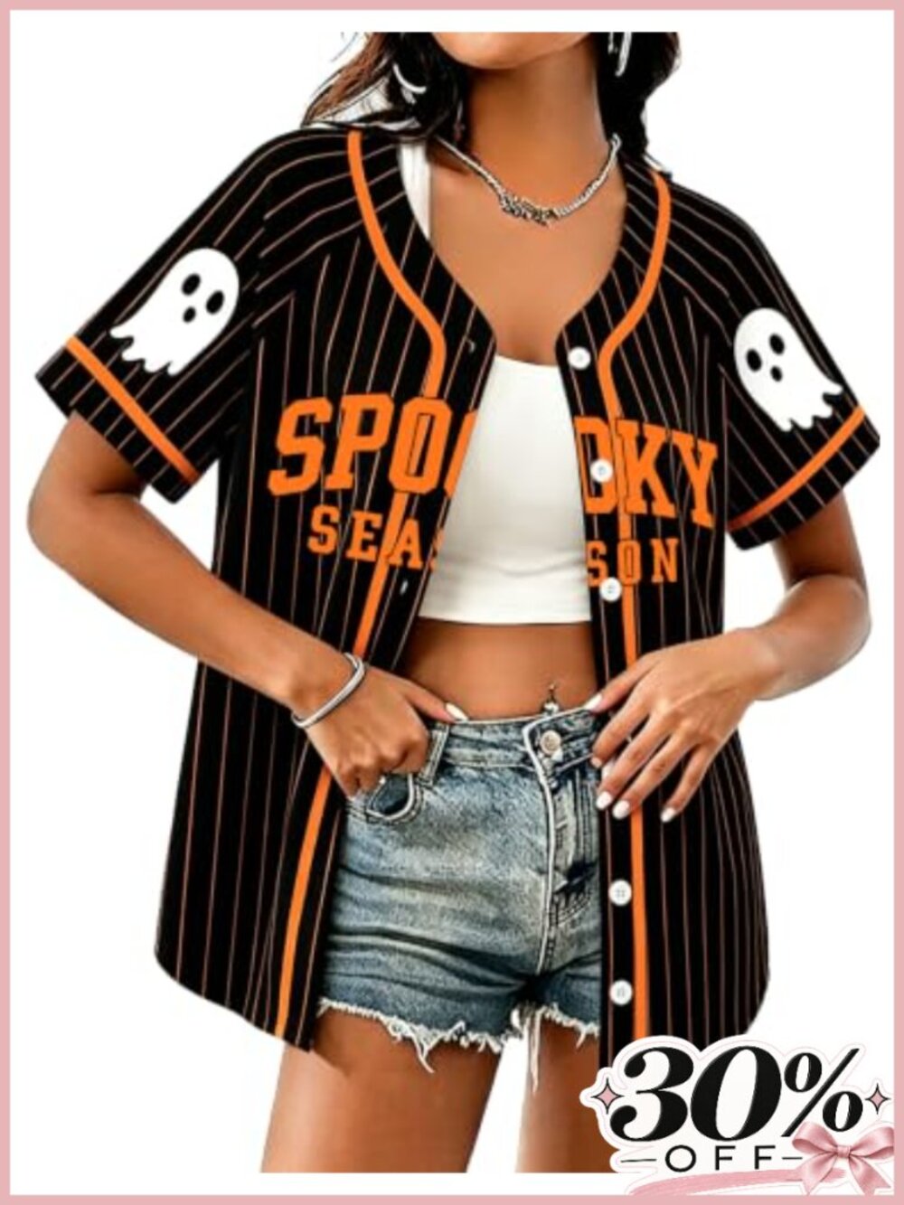 Women's Halloween Jersey Short Sleeve Top Pumpkin Print Party Costume